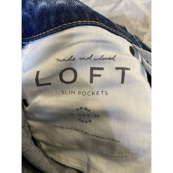LOFT Womens Mid Rise Side Stripe Modern Skinny Jeans 2 P Mid Rise Denim Stretch - Picture 8 of 12